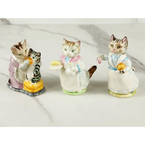 Breatrix Potter's Cat Kitten Lover Ribby Tabitha Miss Moppet 3 3/4" Year 1976 x3 - Picture 8 of 16